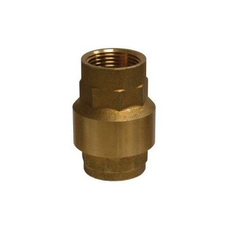 InLine Check Valve, 14 Nominal Size, FNPT, 400 Psi WOG, 10 To 210 Deg F, Media OilWater, Bras